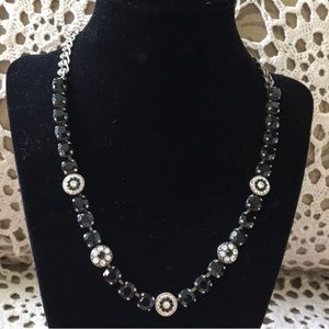 Marianna silver necklace with black stones